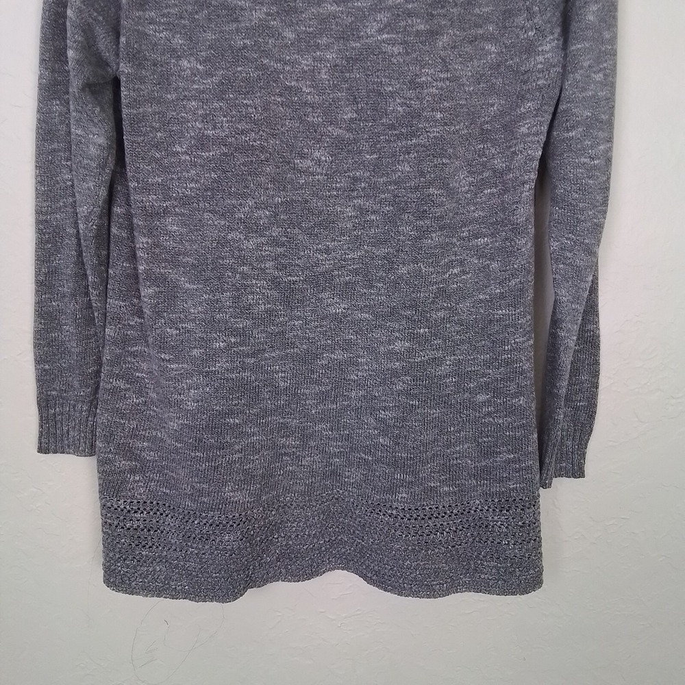 Torrid Cardigan Womens Size L Marble Gray White Open Front Longline Sweater - Picture 8 of 12